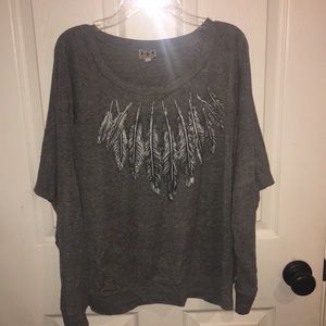 Haute Hippie Feather Collar Top